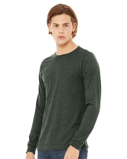 BELLA + CANVAS Heather CVC Long Sleeve Tee 3501CVC #colormdl_Heather Forest