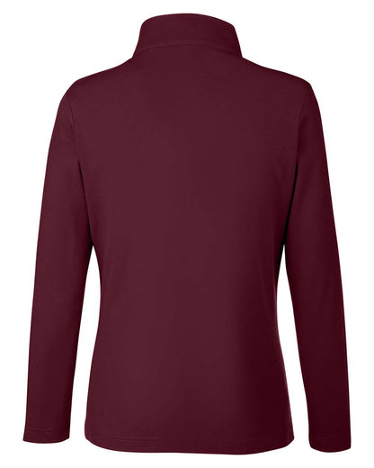 CORE365 Women's Fusion ChromaSoft™ Pique Quarter-Zip Pullover CE405W #color_Burgundy