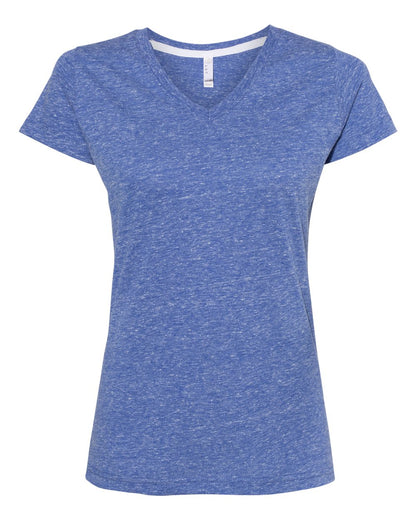 LAT Women's Harborside Mélange V-Neck Tee 3591 #color_Royal Melange