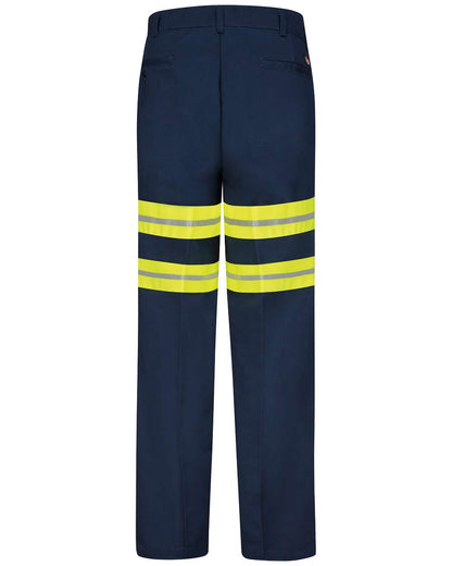 Red Kap Men's Enhanced Visibility Wrinkle-Resistant Cotton Pants PC20E #color_Navy - 29I