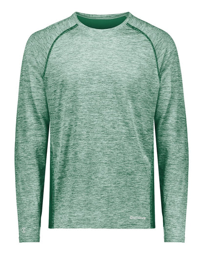 Holloway Men's Electrify CoolCore® Long Sleeve T-Shirt 222570 #color_Dark Green Heather