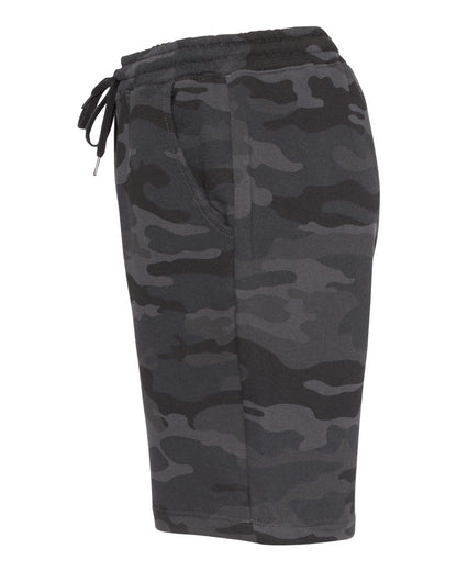 Independent Trading Co. Men's Midweight Fleece Shorts IND20SRT #color_Black Camo