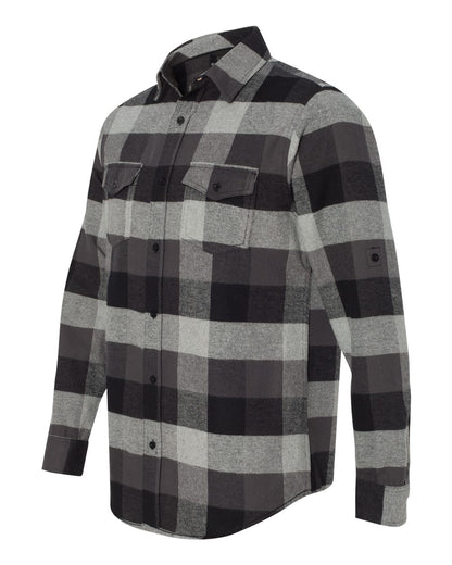 Burnside Yarn-Dyed Long Sleeve Flannel Shirt 8210 #color_Black/ Grey