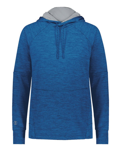 Holloway Women's All-Pro Performance Fleece Hooded Sweatshirt 223780 #color_Royal Heather/ Silver