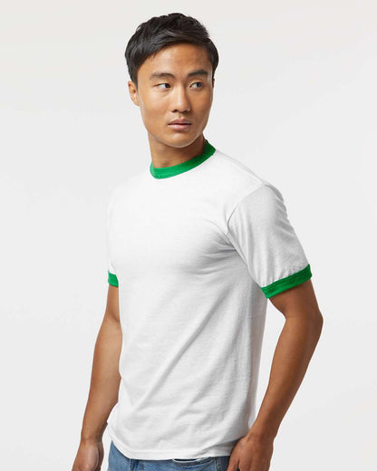 Augusta Sportswear 50/50 Ringer T-Shirt 710 #colormdl_White/ Kelly