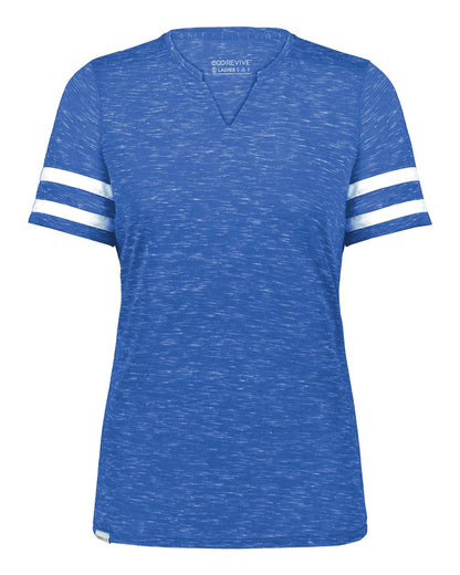Holloway Women's Eco Revive™ Monterey V-Neck T-Shirt 223245 #color_Royal Heather/ White
