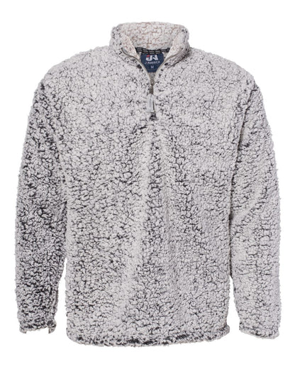 J. America Men's Sherpa Quarter-Zip Pullover 8454 #color_Black Heather