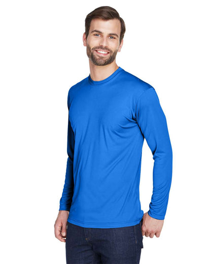 UltraClub Men's Cool & Dry Sport Long Sleeve Performance Interlock T-Shirt 8422 #colormdl_Royal
