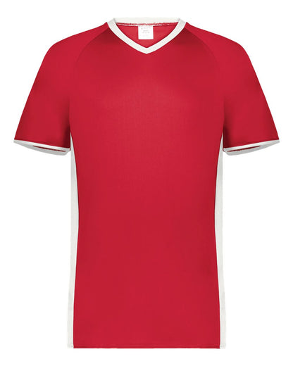 Augusta Sportswear Cutter V-Neck Jersey 6907 #color_Scarlet/ White