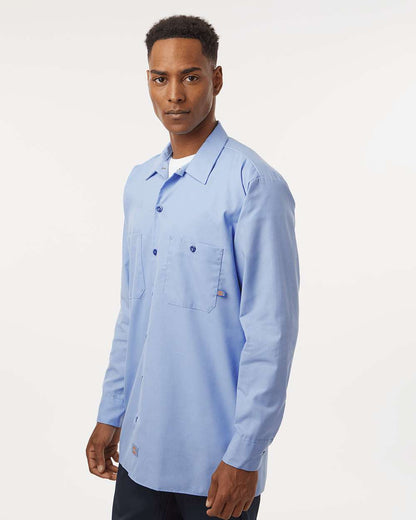 Dickies Men's Tall Industrial Long Sleeve Work Shirt L535T #colormdl_Light Blue