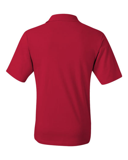 JERZEES Men's SpotShield® 50/50 Polo with Pocket 436MPR #color_True Red