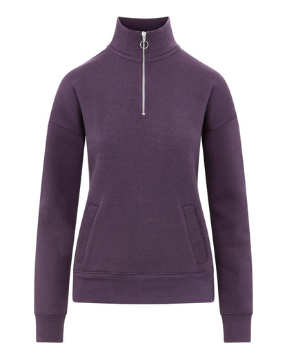 MV Sport Women's Cloud Fleece Quarter-Zip Sweatshirt W20189 #color_Eggplant
