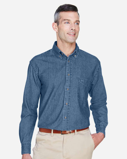 Harriton Men's Tall Denim Shirt M550T #colormdl_Light Denim