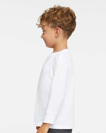 Rabbit Skins Toddler Fine Jersey Long Sleeve Tee 3302 #colormdl_White