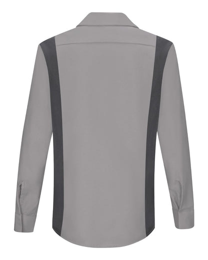 Red Kap Women's Performance Plus Long Sleeve Shop Shirt with Oilblok Technology SY31 #color_Light Grey/ Charcoal