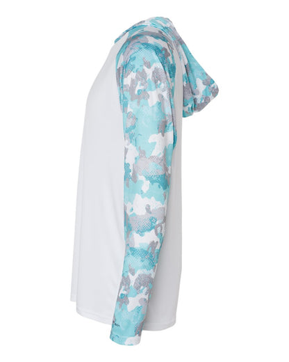 Paragon Unisex Tortuga Extreme Performance Hooded T-Shirt 240 #color_White/ Aqua Camo
