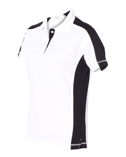 Sierra Pacific Women's Colorblocked Moisture Free Mesh Polo 5465 #color_White/ Black