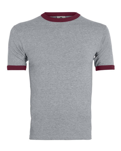 Augusta Sportswear 50/50 Ringer T-Shirt 710 #color_Athletic Heather/ Maroon