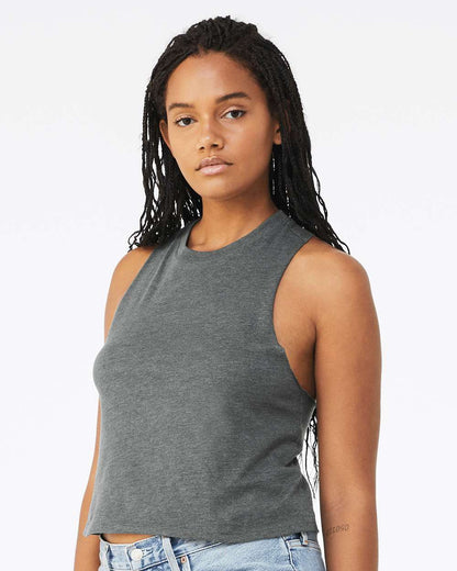 BELLA + CANVAS Women's Racerback Crop Tank 6682 #colormdl_Deep Heather