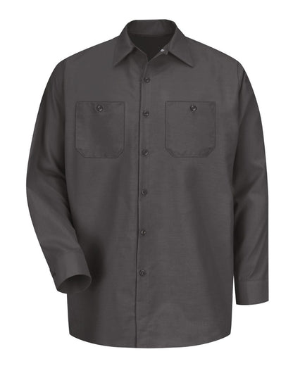 Red Kap Men's Industrial Long Sleeve Work Shirt SP14 #color_Charcoal