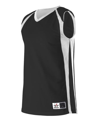 Alleson Athletic Women's Reversible Basketball Jersey 54MMRW #color_Black/ White