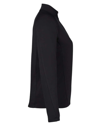 CORE365 Women's Origin Performance Pique Quarter-Zip Pullover CE418W #color_Black/ Carbon