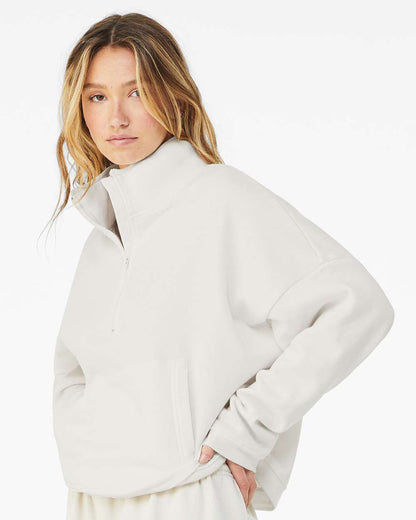 BELLA + CANVAS Women’s Sponge Fleece Half Zip Pullover 3953 #colormdl_Vintage White