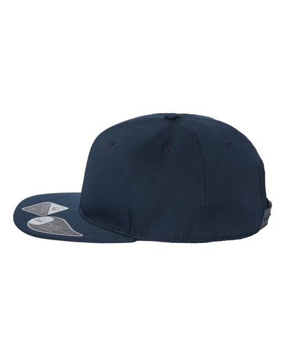 Atlantis Headwear Sustainable Flat Bill Cap JAMES #color_Navy