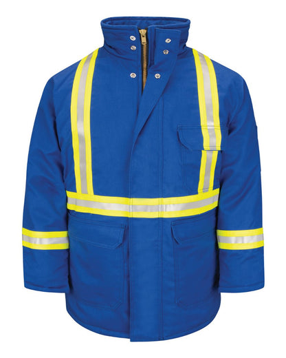 Bulwark Men's Long Deluxe Parka With Reflective Trim - EXCEL FR® ComforTouch JLPCL #color_Royal Blue