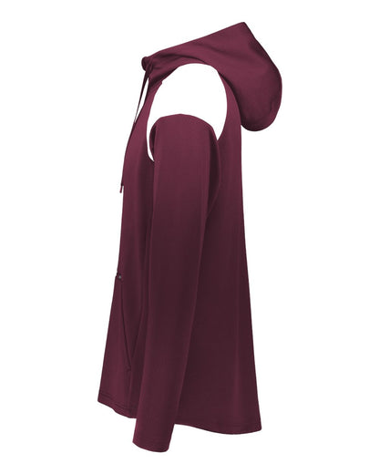 Holloway Men's Limitless Quarter-Zip Hooded Pullover 222584 #color_Maroon/ White