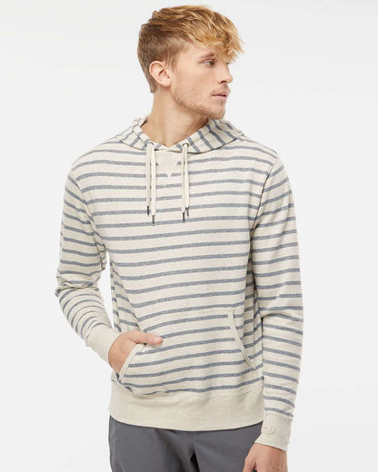 Independent Trading Co. Midweight French Terry Hooded Sweatshirt PRM90HT #colormdl_Oatmeal Heather/ Salt &amp; Pepper Stripe