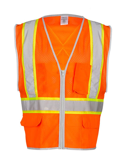 Kishigo Unisex Premium Brilliant Series® X Back Dual Compliant Vest 1576-1577 #color_Orange