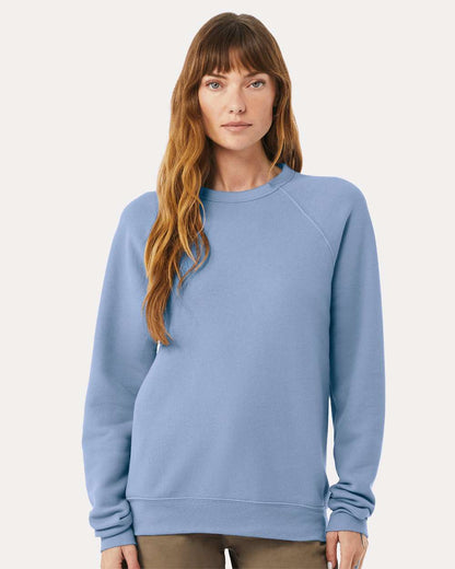 BELLA + CANVAS Unisex Sponge Fleece Raglan Crewneck Sweatshirt 3901 #colormdl_Lavender Blue