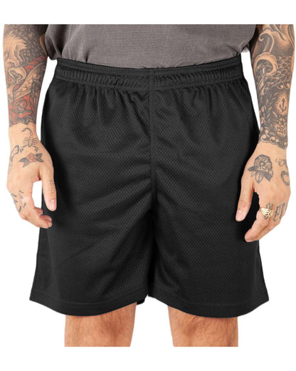 Shaka Wear Men's Mesh PE Gym Shorts SHMPS #colormdl_Black