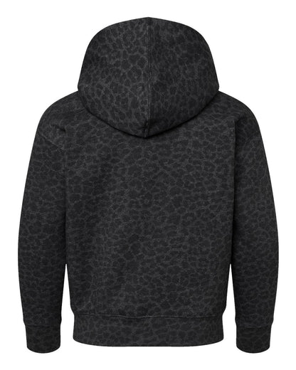 LAT Youth Fleece Hoodie Sweatshirt 2296 #color_Black Leopard