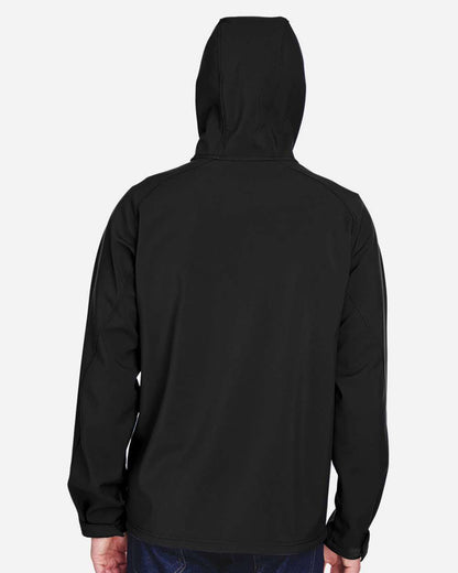 North End Men's Prospect Two-Layer Fleece Bonded Soft Shell Hooded Jacket 88166 #colormdl_Black