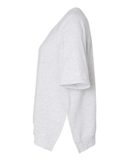 MV Sport Women's French Terry Short Sleeve Crewneck Sweatshirt W23711 #color_Ash