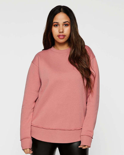 LAT Women's Weekend Fleece Crewneck Sweatshirt 3525 #colormdl_Mauvelous