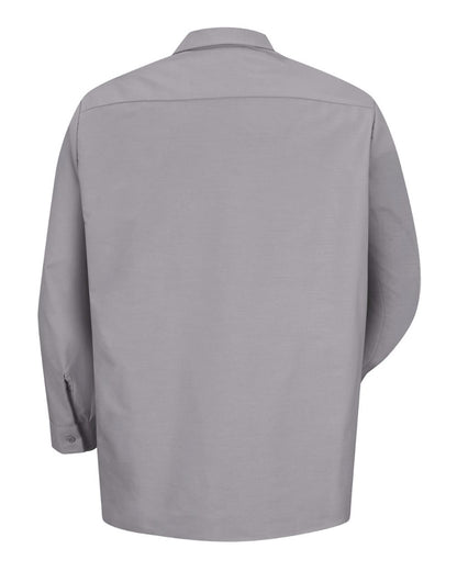 Red Kap Men's Tall Industrial Long Sleeve Work Shirt SP14T #color_Silver Grey