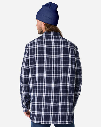 Boxercraft Men's Flannel Button Down Shirt BU7401 #colormdl_Navy/ Silver Plaid