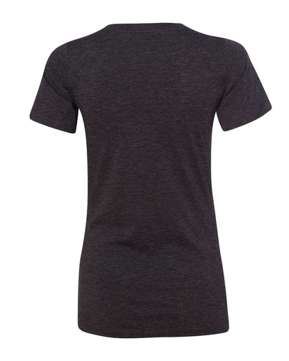 BELLA + CANVAS Women's Relaxed Triblend Short Sleeve V-Neck Tee 6415 #color_Charcoal Black Triblend