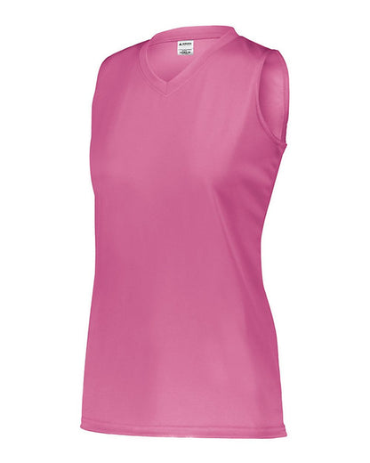Augusta Sportswear Girls' Sleeveless Wicking Attain Jersey 4795 #color_Electric Pink