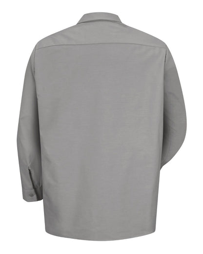 Red Kap Men's Industrial Long Sleeve Work Shirt SP14 #color_Light Grey