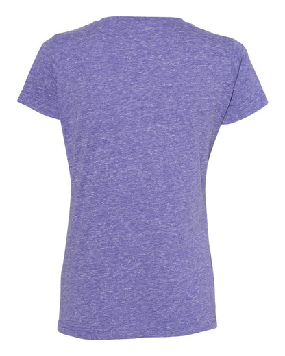 LAT Women's Harborside Mélange V-Neck Tee 3591 #color_Purple Melange