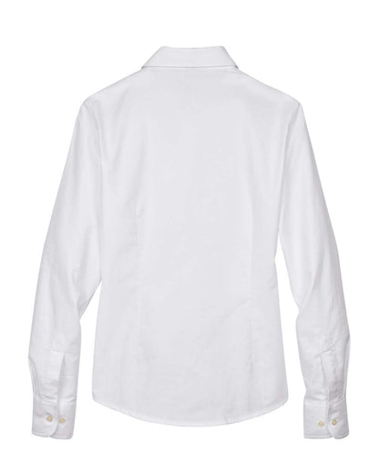 Harriton Women's Long Sleeve Oxford Dress Shirt M600W #color_White
