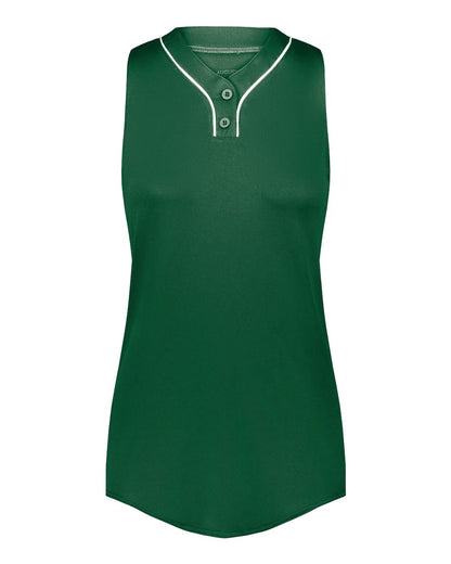Augusta Sportswear Women's Cutter Jersey 6913 #color_Dark Green/ White