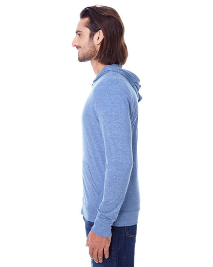 Threadfast Apparel Unisex Triblend Full-Zip Lightweight Hooded Sweatshirt 302Z #colormdl_Navy Triblend
