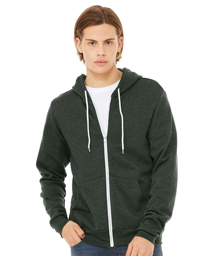 BELLA + CANVAS Sponge Fleece Full-Zip Hoodie 3739 #colormdl_Heather Forest