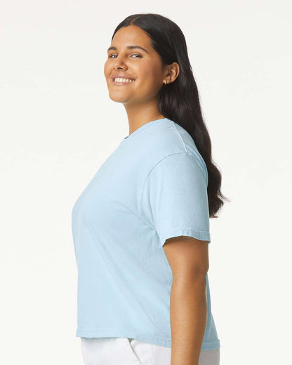 Comfort Colors Women's Garment-Dyed Heavyweight Boxy T-Shirt 3023CL #colormdl_Chambray