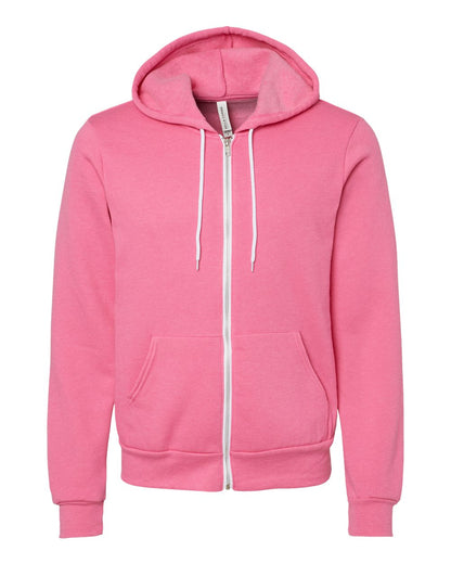 BELLA + CANVAS Sponge Fleece Full-Zip Hoodie 3739 #color_Heather Charity Pink